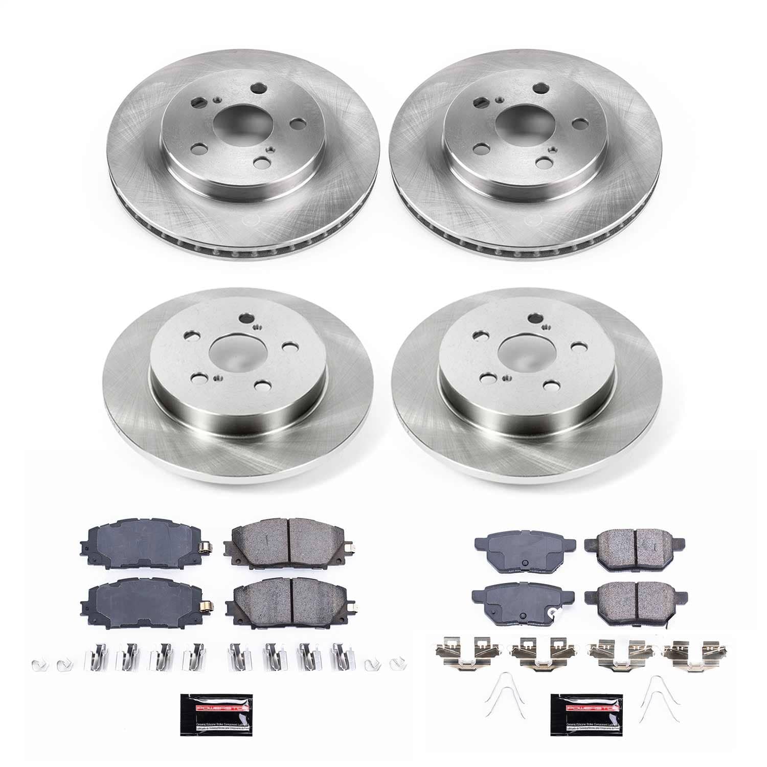 Power Stop - KOE7632 - Front and Rear - Disc Brake Pad and Rotor Kit