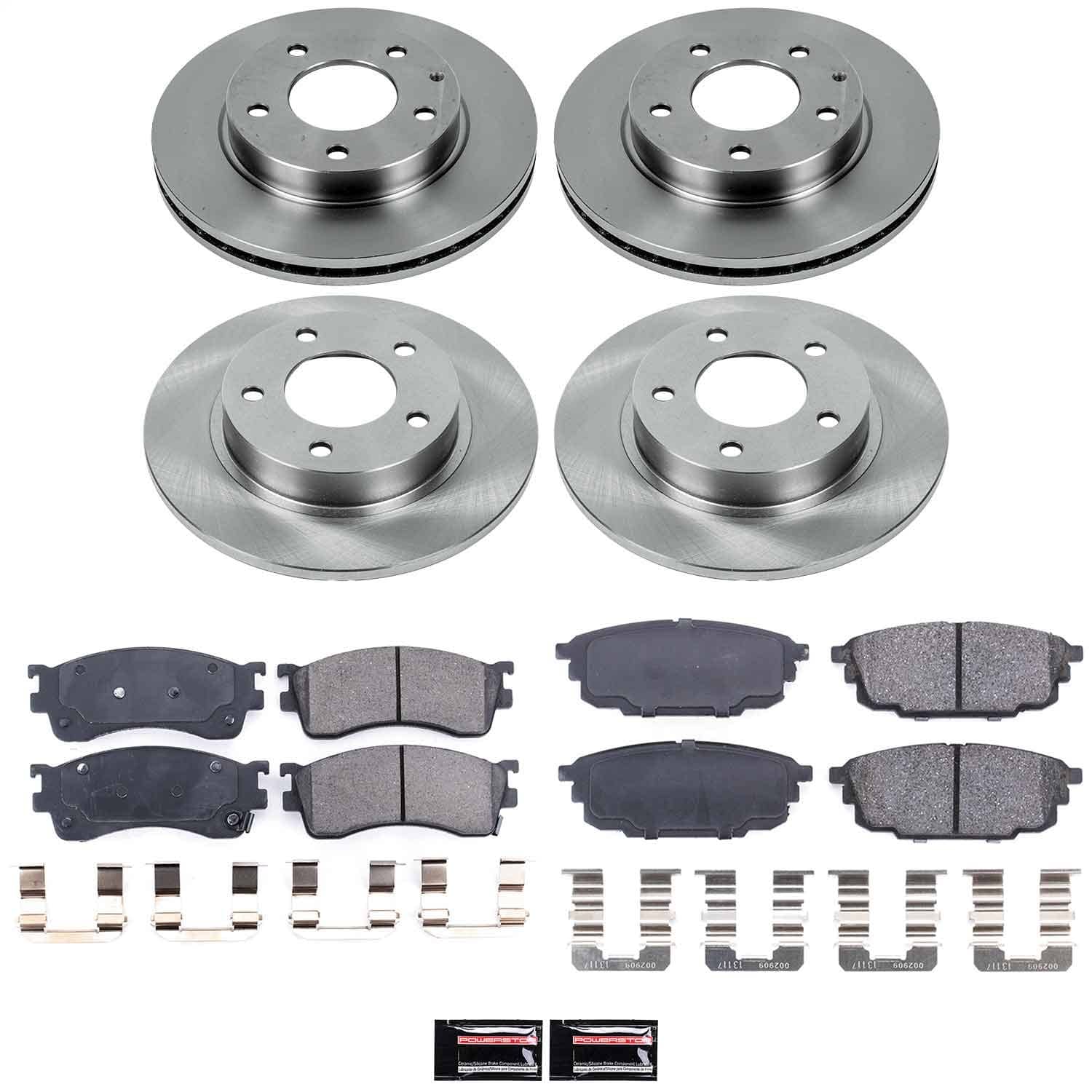 Power Stop - KOE789 - Front and Rear - Disc Brake Pad and Rotor Kit